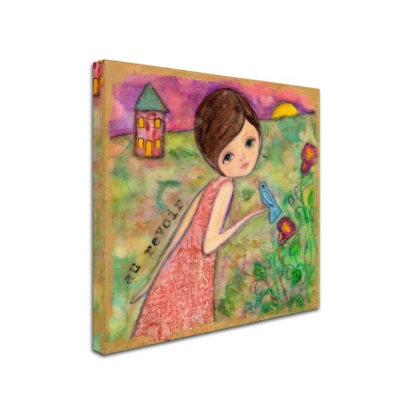 Wyanne 'Big Eyed Girl Au Revoir' Canvas Art,35x35